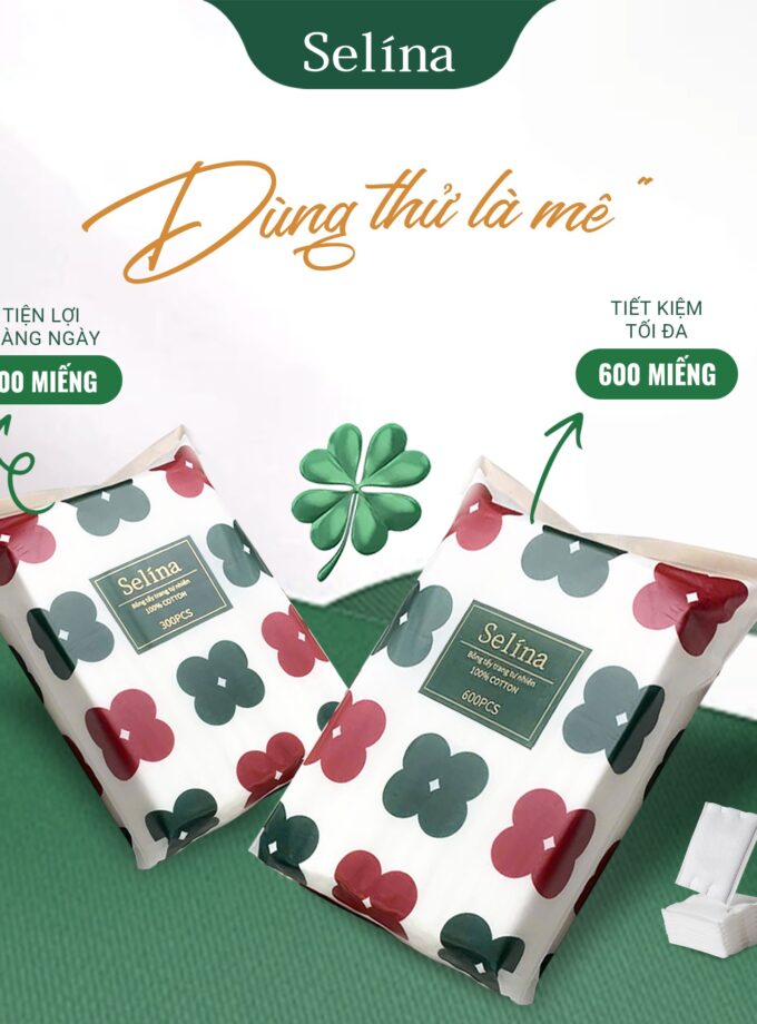 Bông Tẩy Trang Selína bịch 300