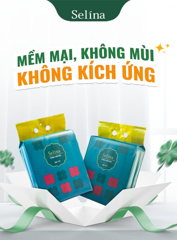 Khăn Mặt Khô Đa Năng Selína bịch 150 tờ